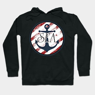 Sea with Anchor art Hoodie